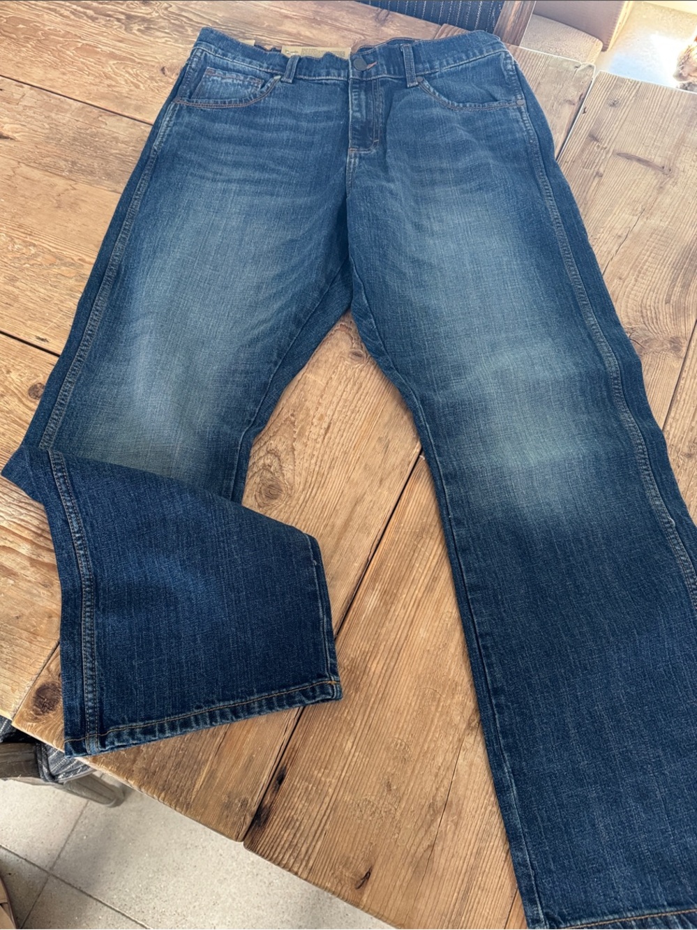 Wrangler Men's Dark Blue Relaxed Straight Jeans